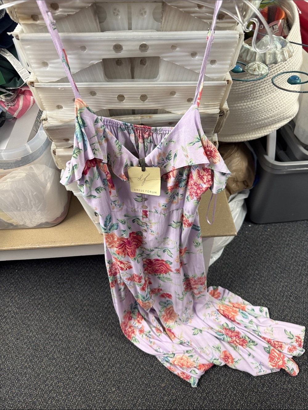 Dress forum floral midi dress S // 071062